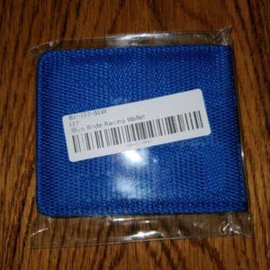 Bride blue fabric with leather inside men's wallet